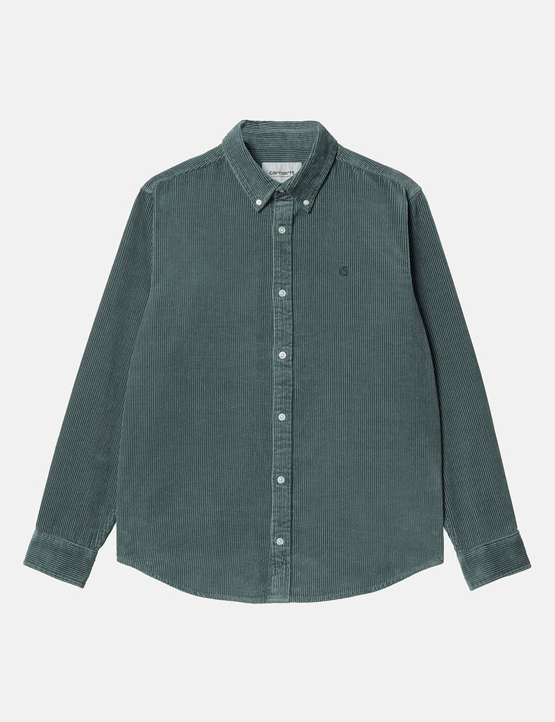 Carhartt-WIP Madison Cord Shirt - Eucalyptus/Black