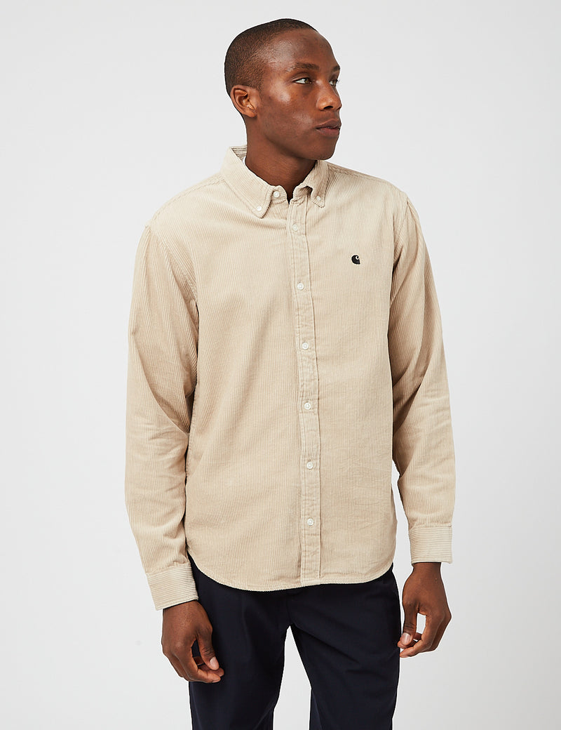 Carhartt WIP Madison Cord Shirt - Wall/Black