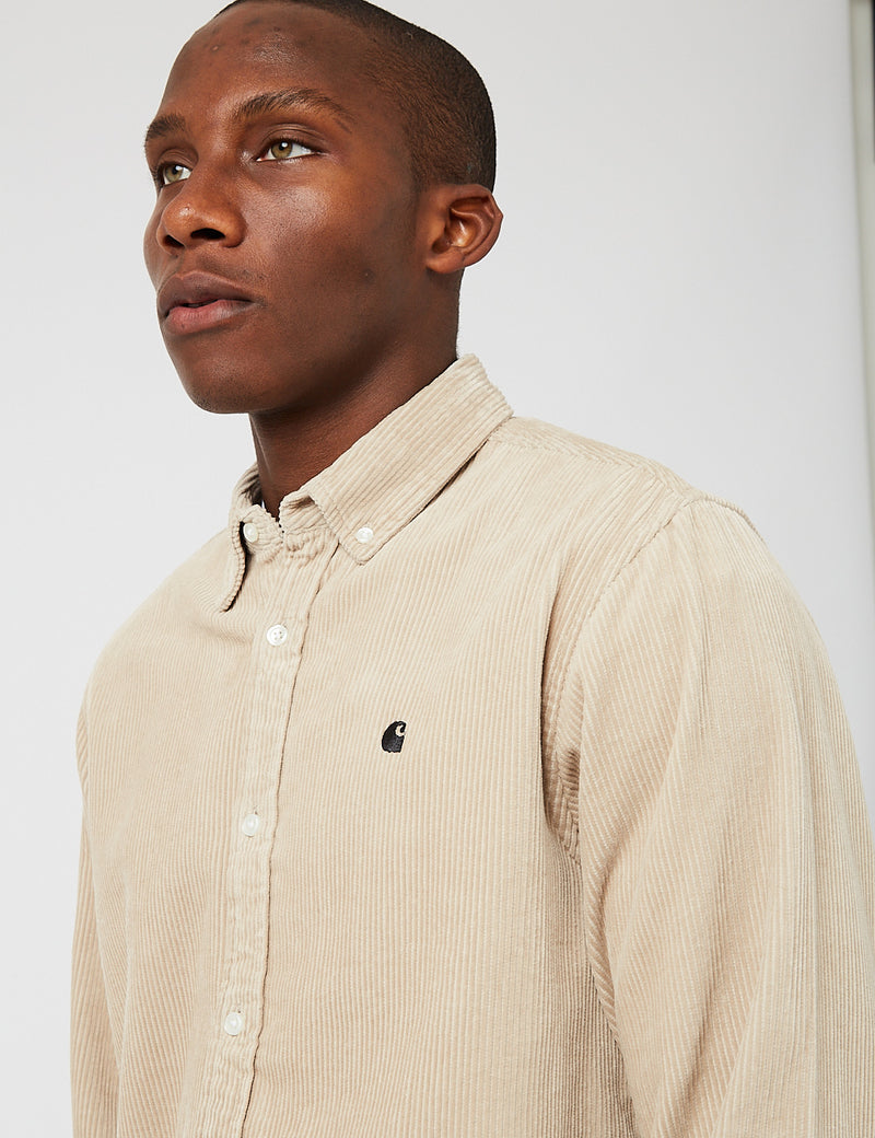 Carhartt WIP Madison Cord Shirt - Wall/Black