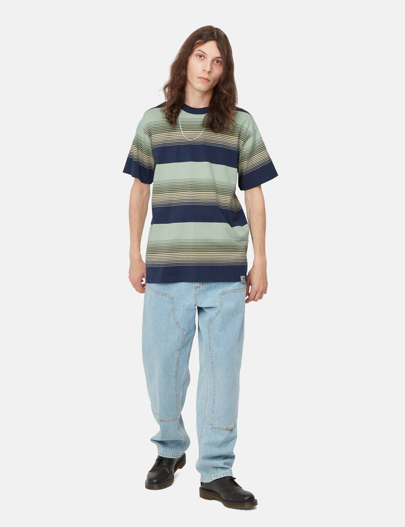 Carhartt-WIP Hanmore T-Shirt - Hanmore Stripe/Blue