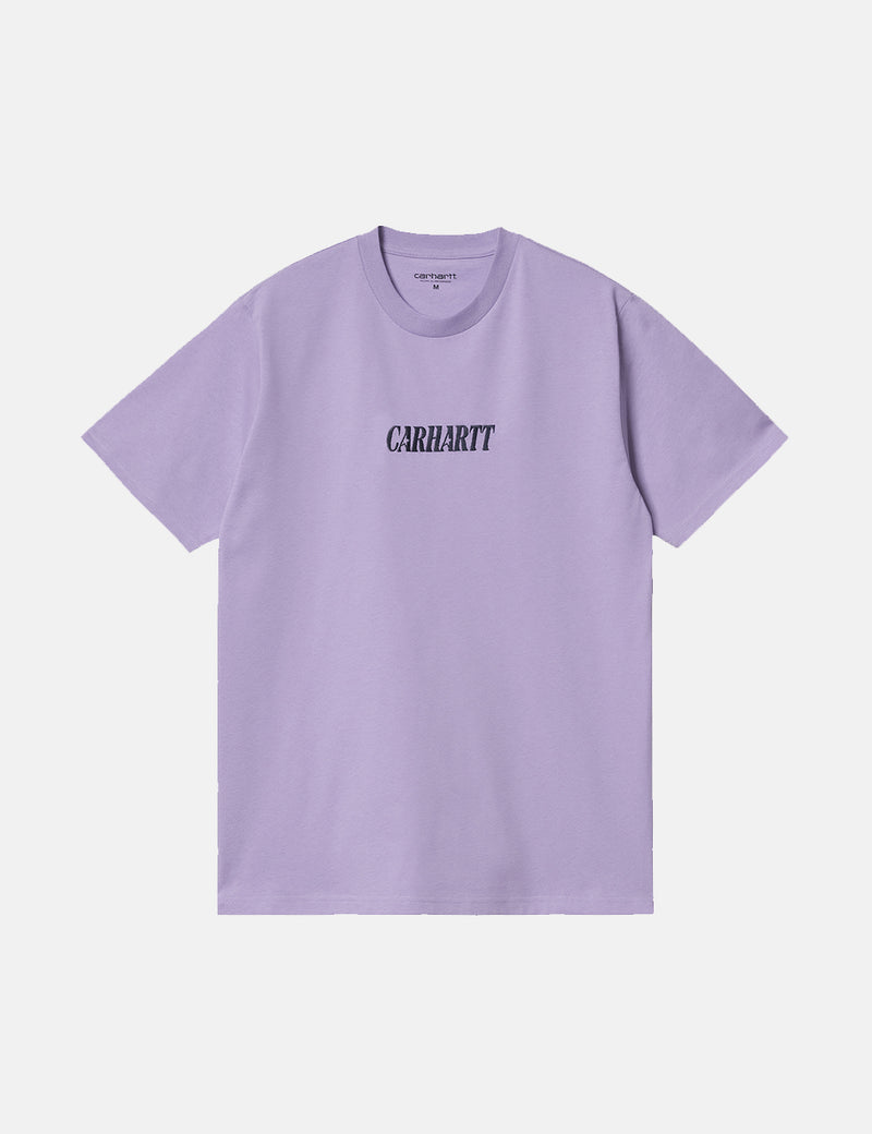 Carhartt-WIP Multi Star Script T-Shirt - Soft Lavender/Mizar Blue