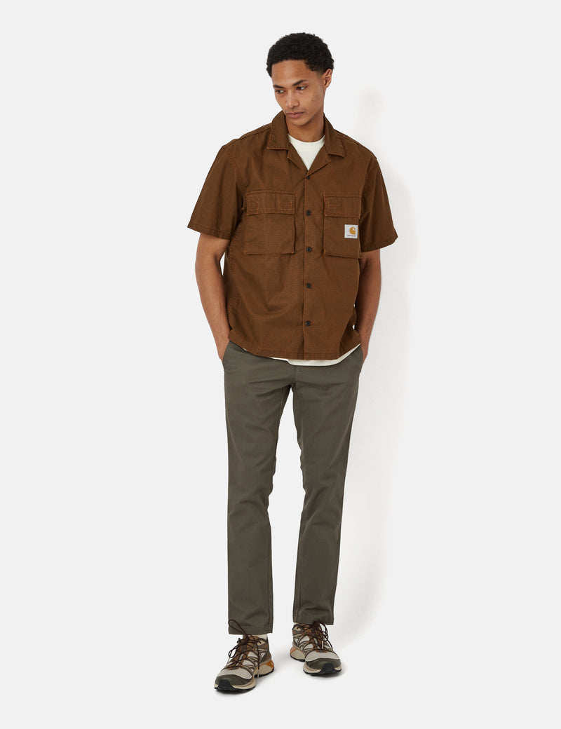 Carhartt-WIP Wynton Short Sleeve Shirt - Hamilton Brown/Hokkavodo