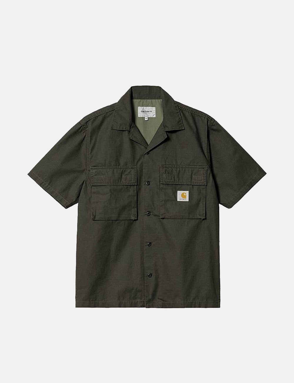 Carhartt-WIP Wynton Short Sleeve Shirt - Stormcloud/Dollar Green I 