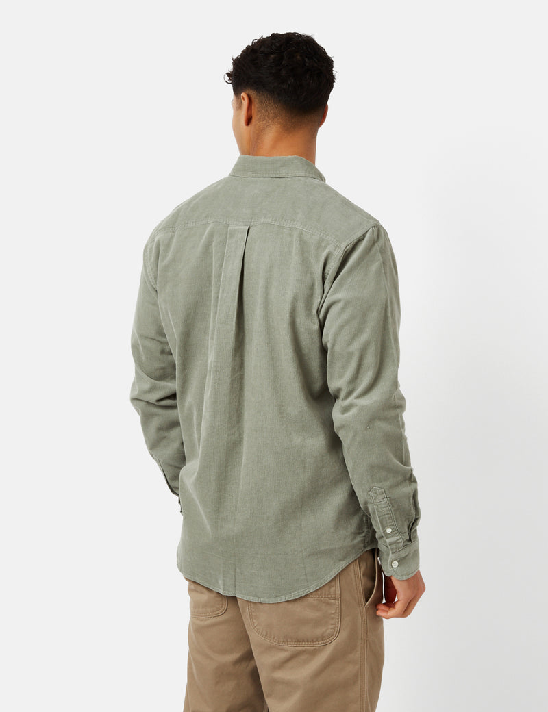 Carhartt-WIP Madison Shirt (Fine Cord) - Yucca Green/White