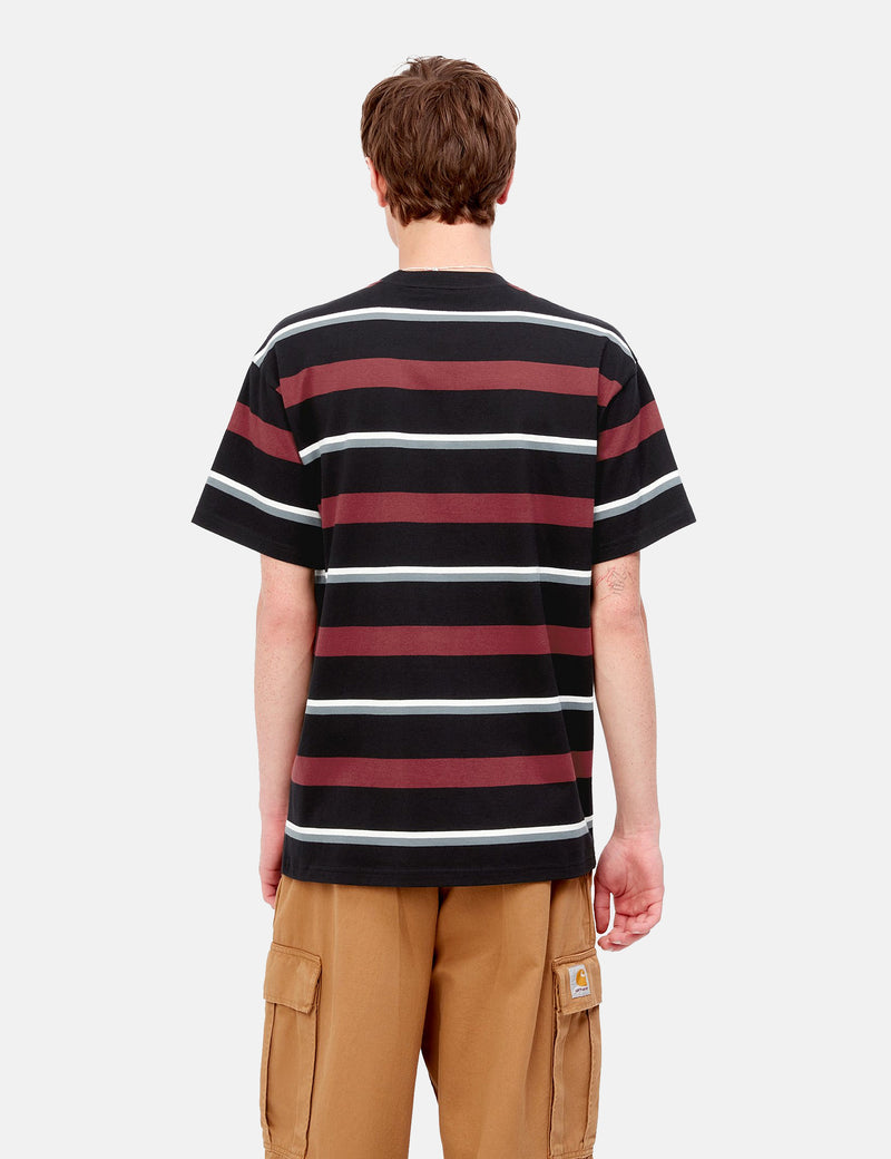 Carhartt-WIP Bowman Stripe T-Shirt - Corvina Burgundy