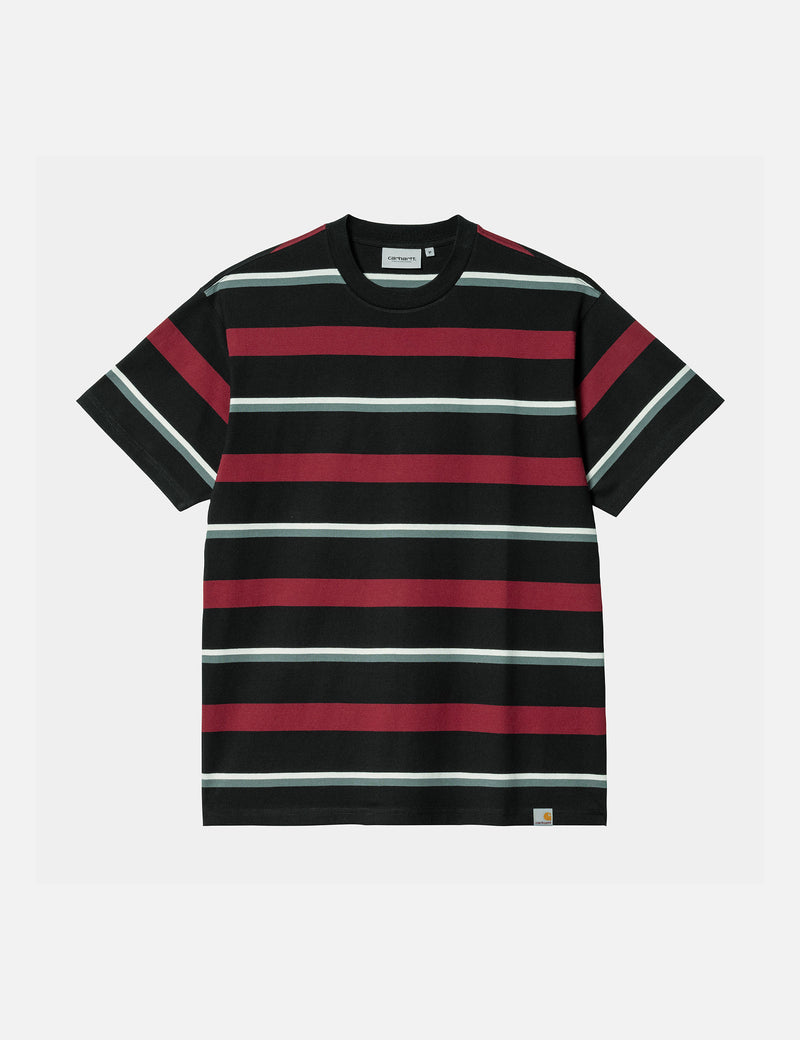 Carhartt-WIP Bowman Stripe T-Shirt - Corvina Burgundy