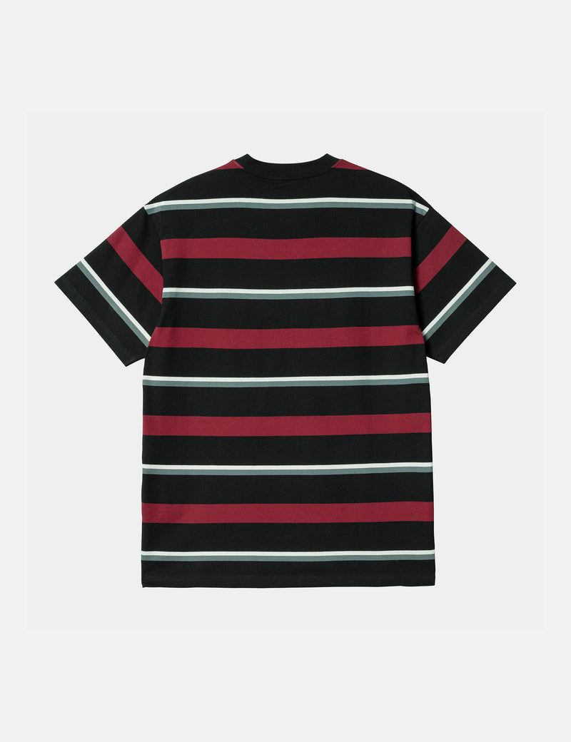 Carhartt-WIP Bowman Stripe T-Shirt - Corvina Burgundy