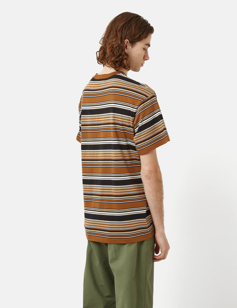 Carhartt-WIP Lafferty T-Shirt (Stripe) - Hamilton Brown