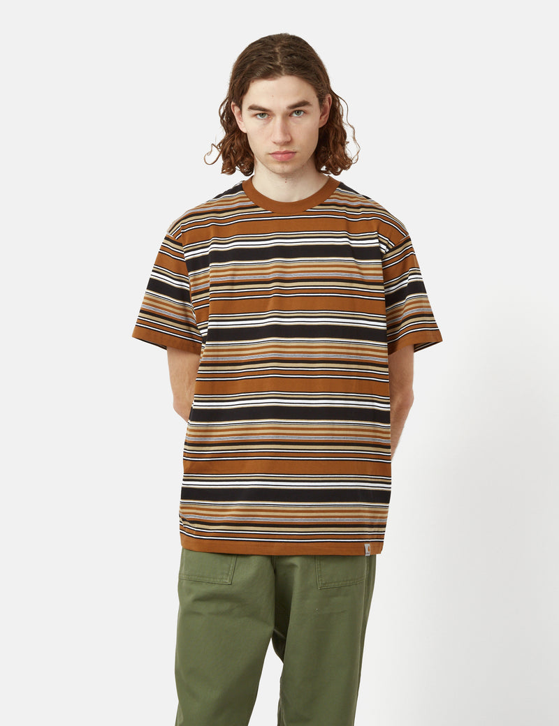 Carhartt-WIP Lafferty T-Shirt (Stripe) - Hamilton Brown