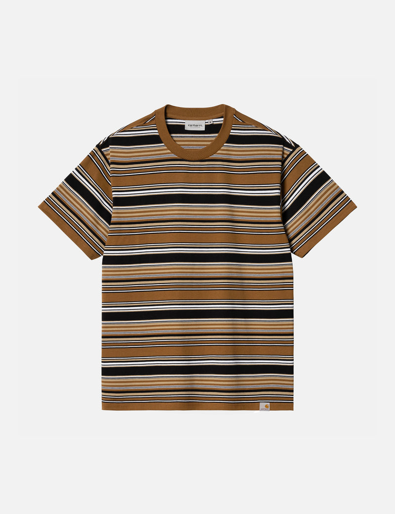 Carhartt-WIP Lafferty T-Shirt (Stripe) - Hamilton Brown