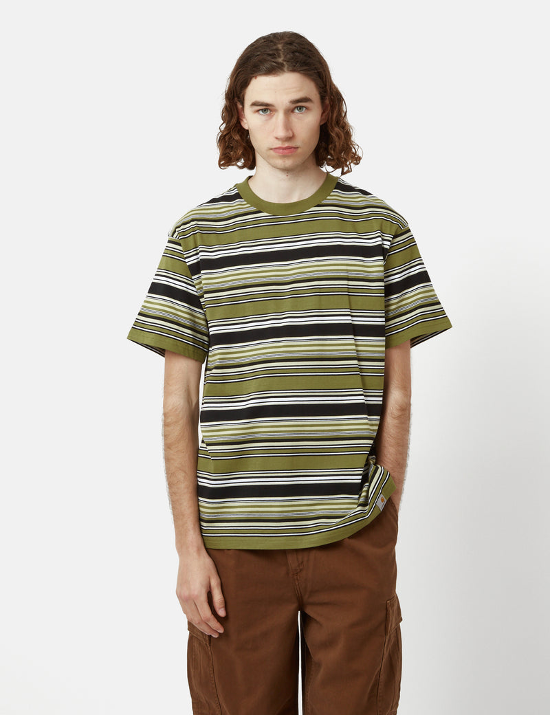 Carhartt-WIP Lafferty T-Shirt (Stripe) - Kiwi Green