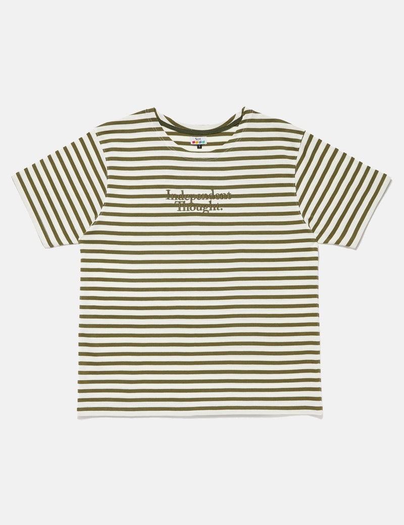 SCRT Independent Thought Breton T-Shirt - Olive Green