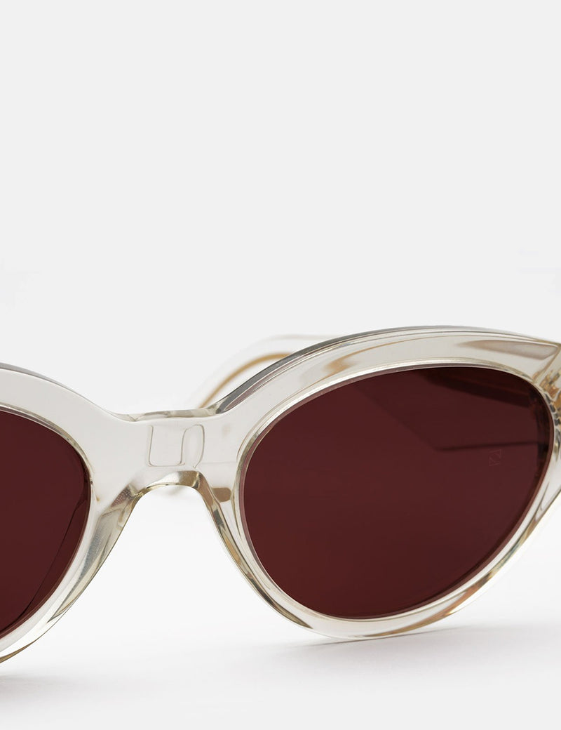 Super Drew Sunglasses - Crystal Clear/Burgundy