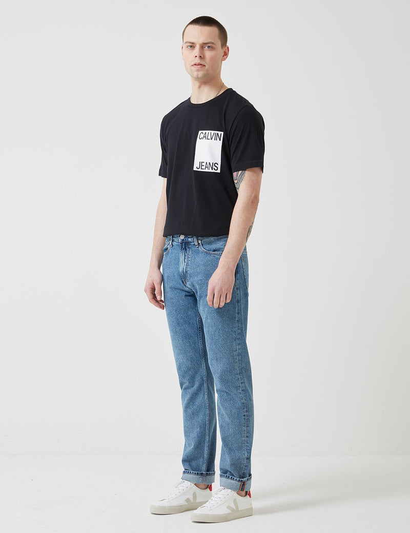 Calvin Klein Box Chest Logo T-Shirt - Black