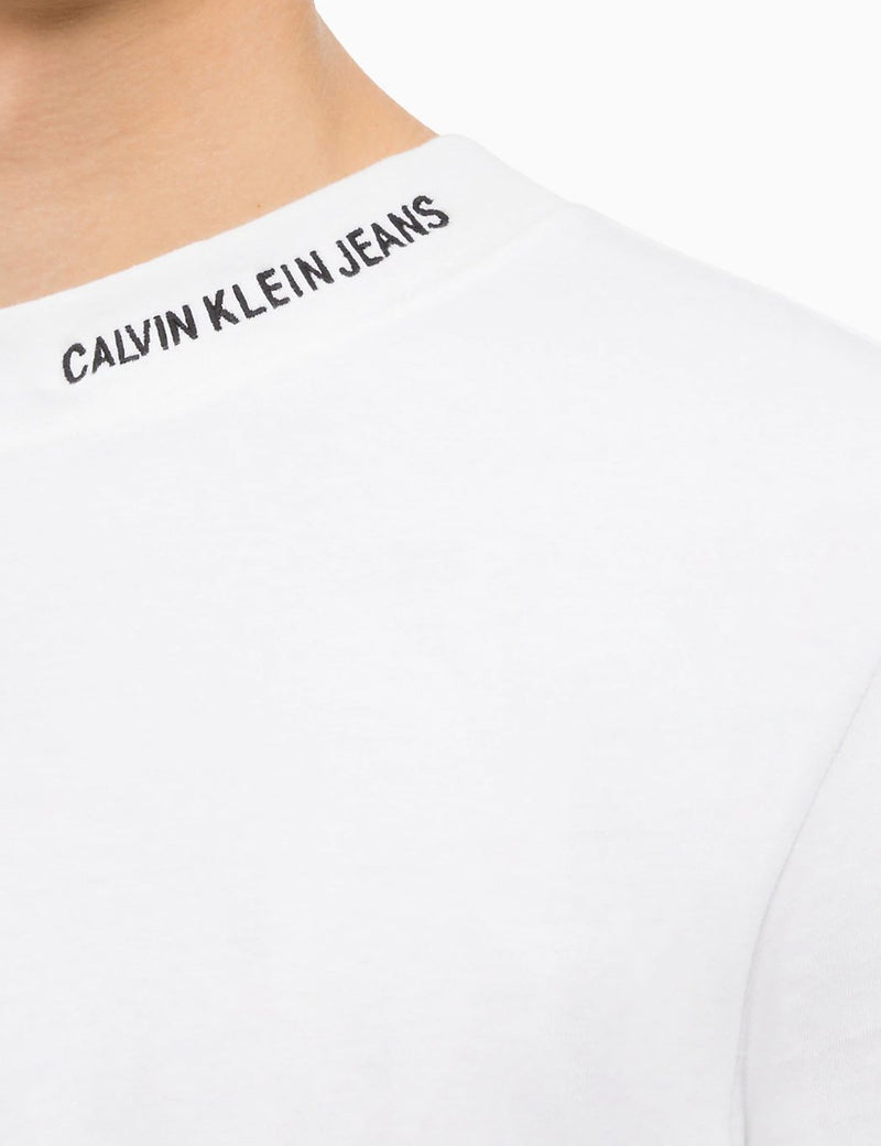 Calvin Klein Embroidered Crew Neck T-Shirt - White