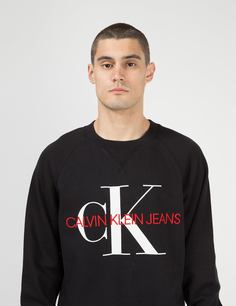 Calvin Klein Monogram Logo Sweatshirt - Black