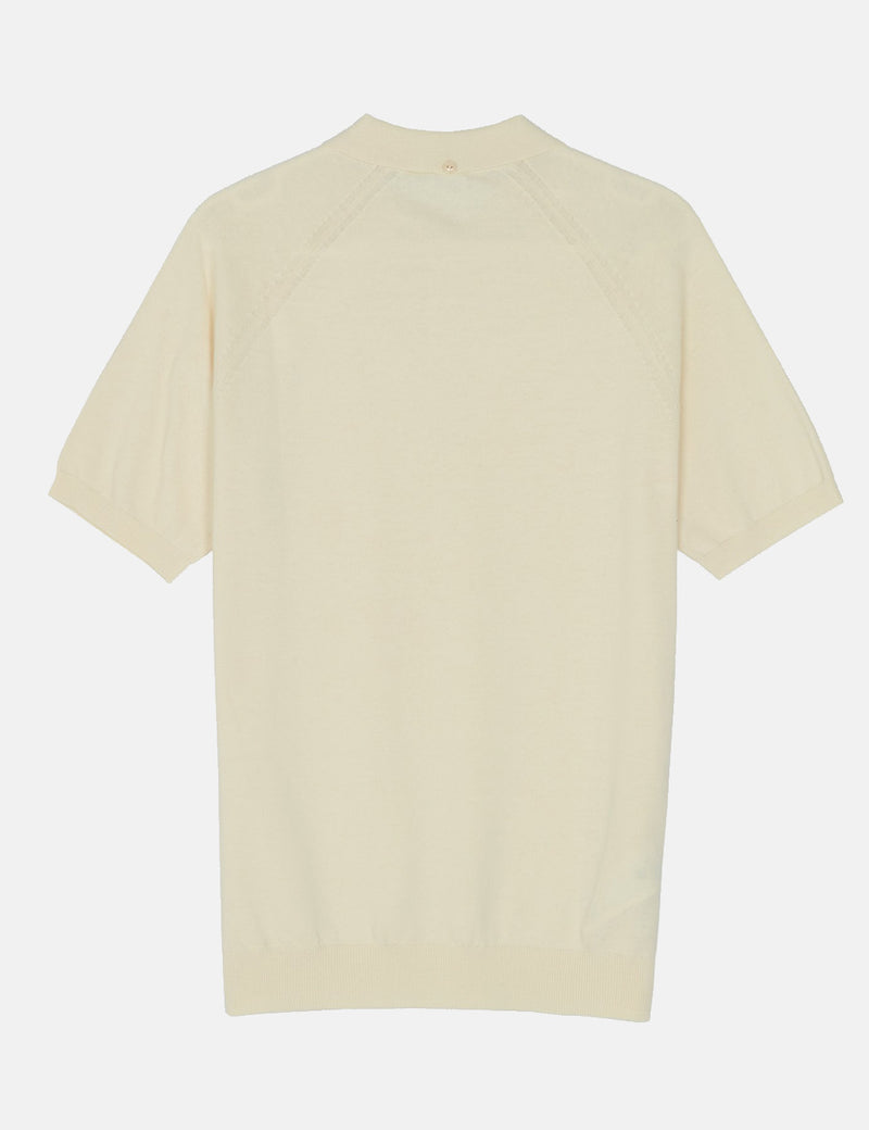 Fred Perry Short Sleeve Raglan Knitted Shirt - Ecru