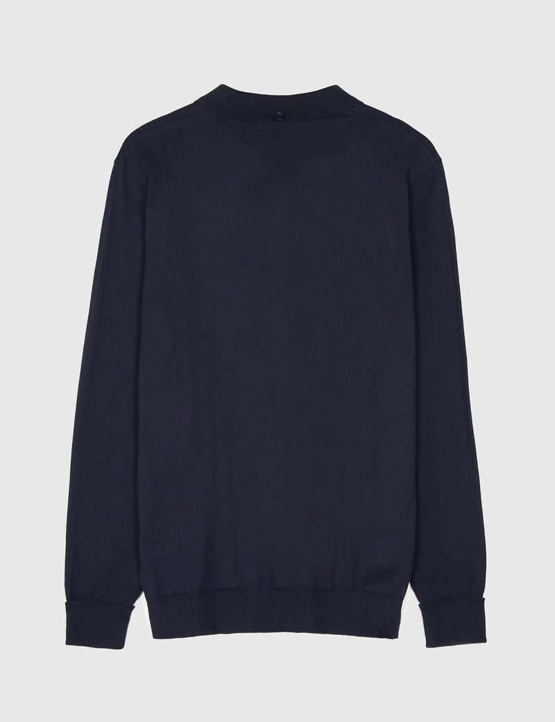 Fred Perry Cable Knit Shirt - Navy Blue