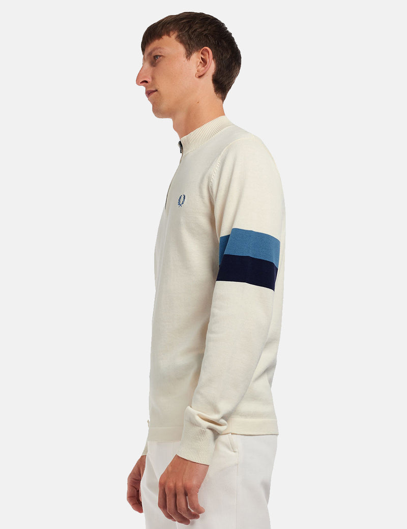 Fred Perry Funnel Neck Knitted Jumper - Ecru