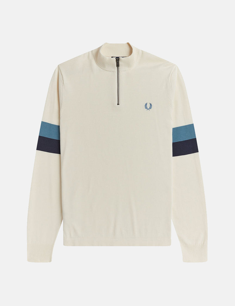 Fred Perry Funnel Neck Knitted Jumper - Ecru