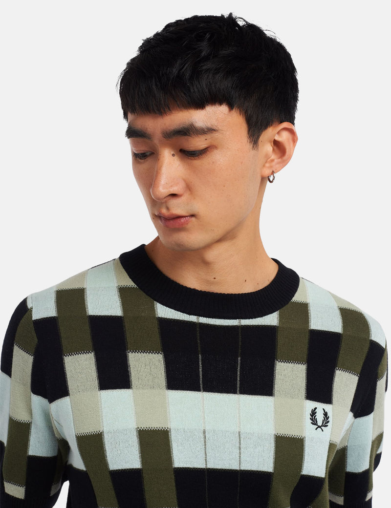 Fred Perry Jacquard Knitted T-Shirt - Black