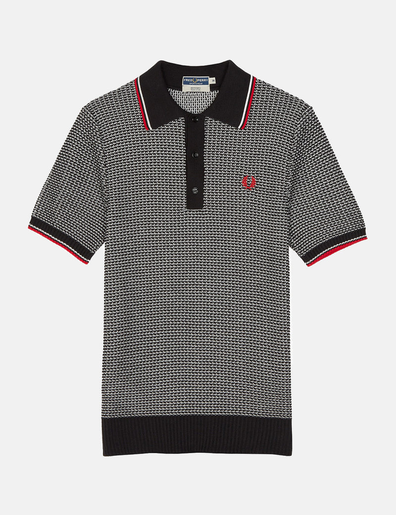 Fred Perry Texture Knit Shirt - Black