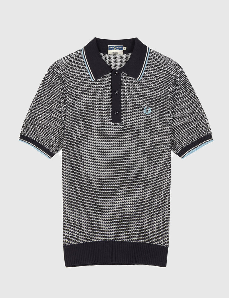 Fred Perry Texture Knit Shirt - Navy