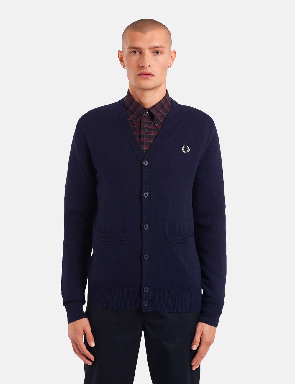 Fred Perry Classic Cardigan - Navy Blue I URBAN EXCESS.