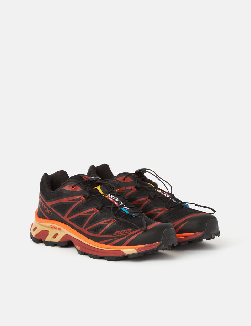 Salomon XT-6 Trainers - Black/Chocolate Plum/Vibrant Orange