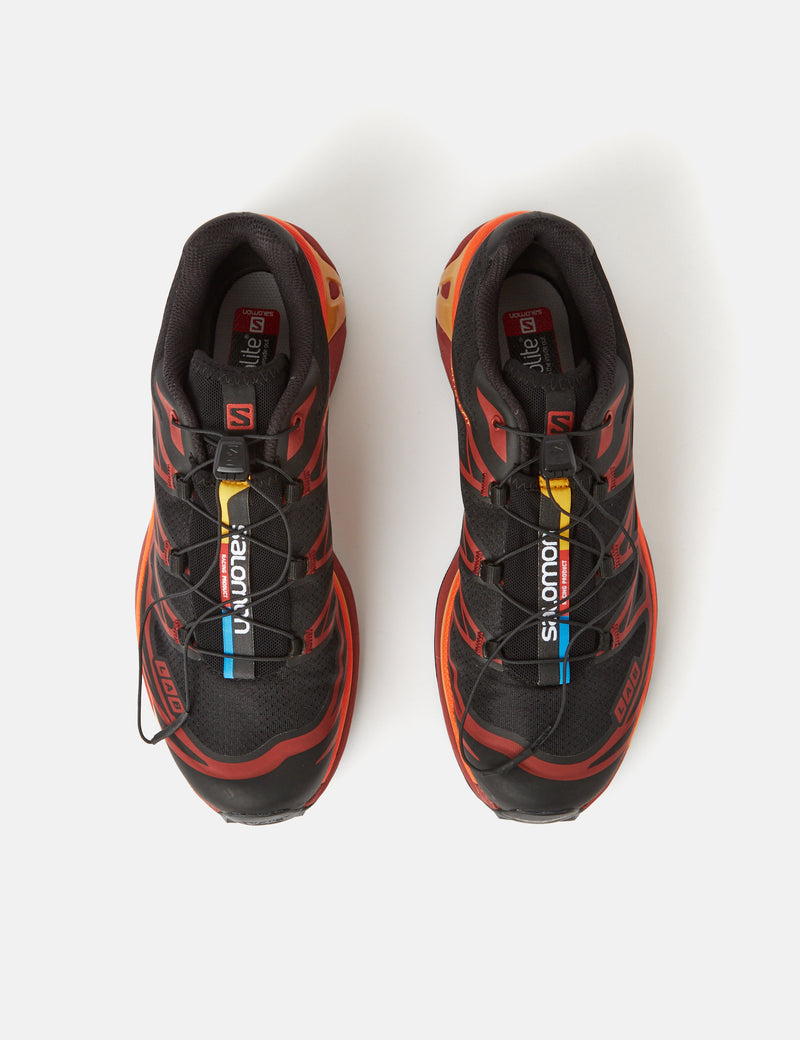 Salomon XT-6 Trainers - Black/Chocolate Plum/Vibrant Orange