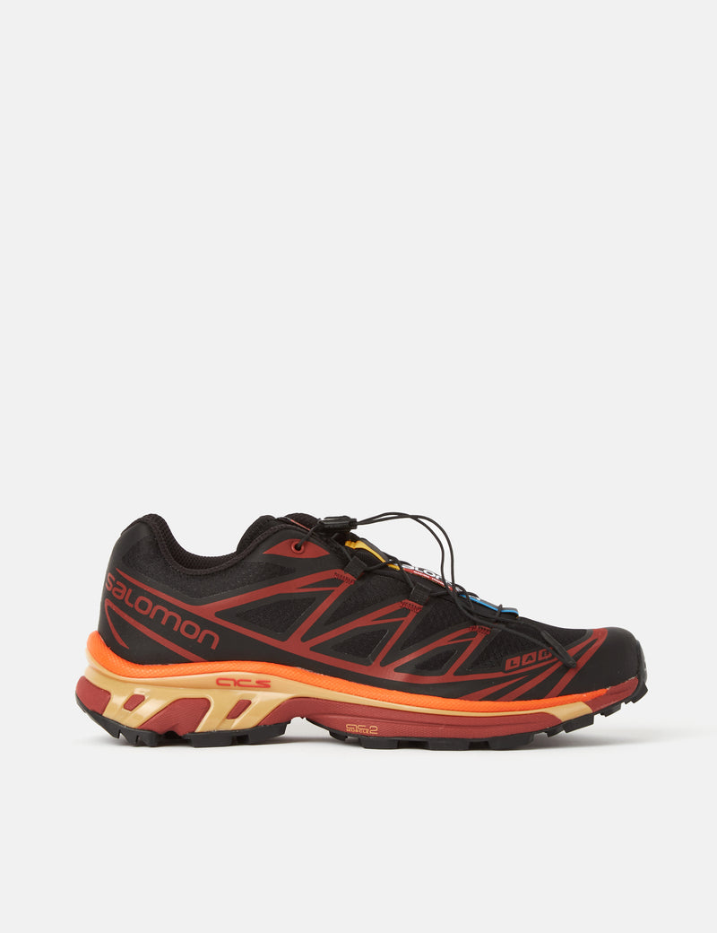 Salomon XT-6 Trainers - Black/Chocolate Plum/Vibrant Orange