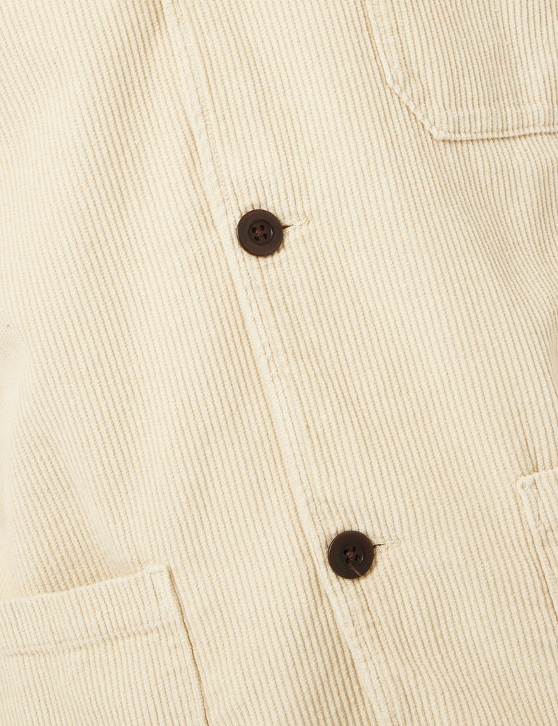 Portuguese Flannel Labura Chore Jacket (Cord) - Cream Beige