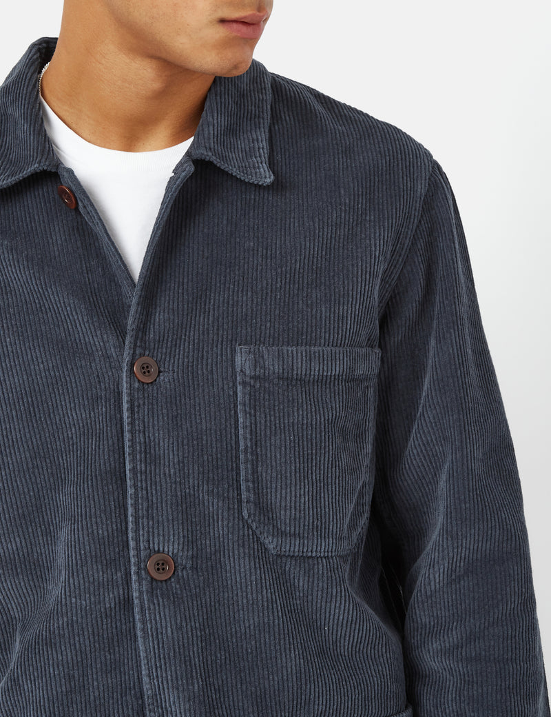 Portuguese Flannel Labura Workwear Jacket (Cord) - Navy Blue