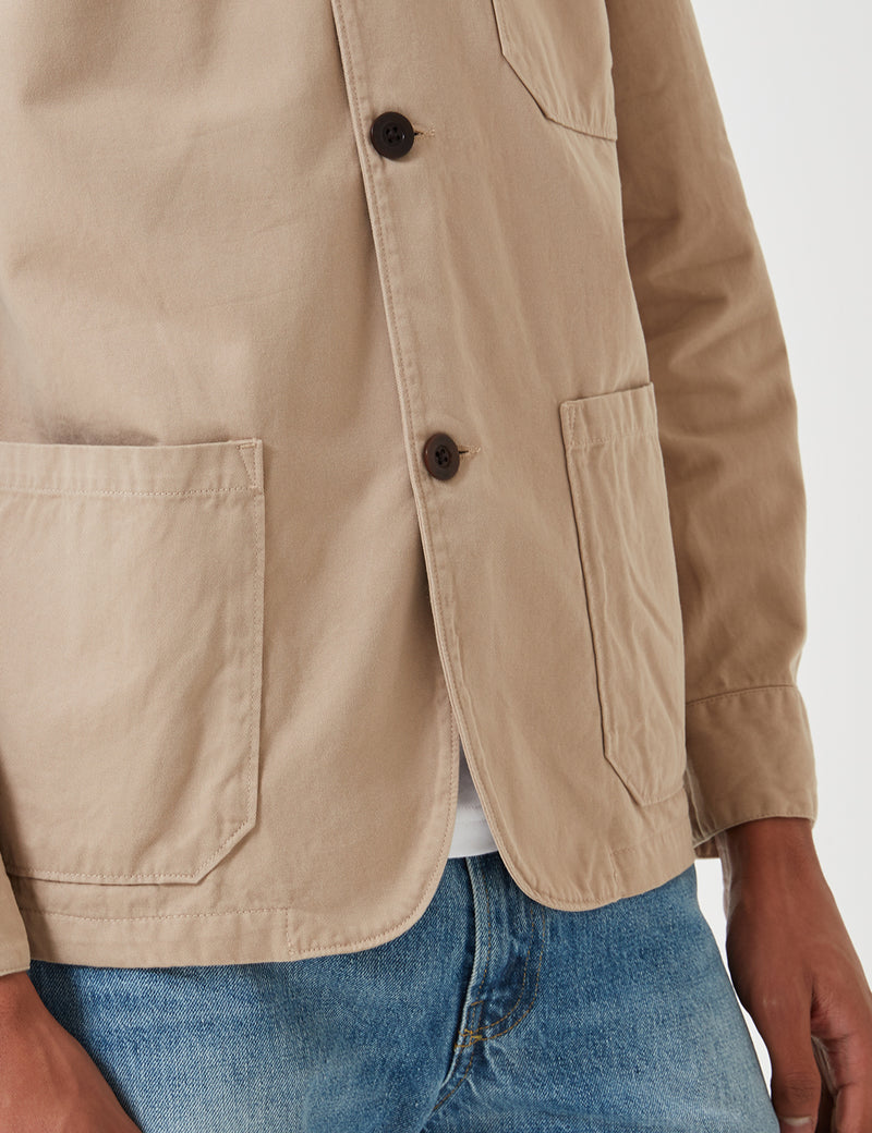 Portuguese Flannel Labura Jacket (Cotton) - Sand Brown