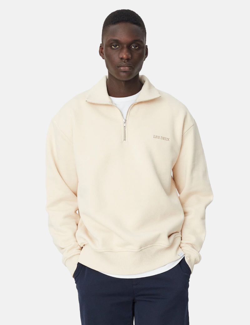 Les Deux Diego Half Zip Sweatshirt - Ivory