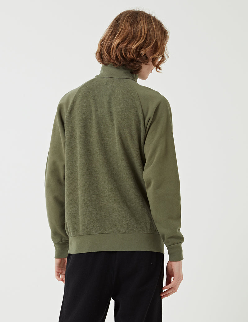 Les Basics Le Zip Loopback Sweatshirt - Ever Green