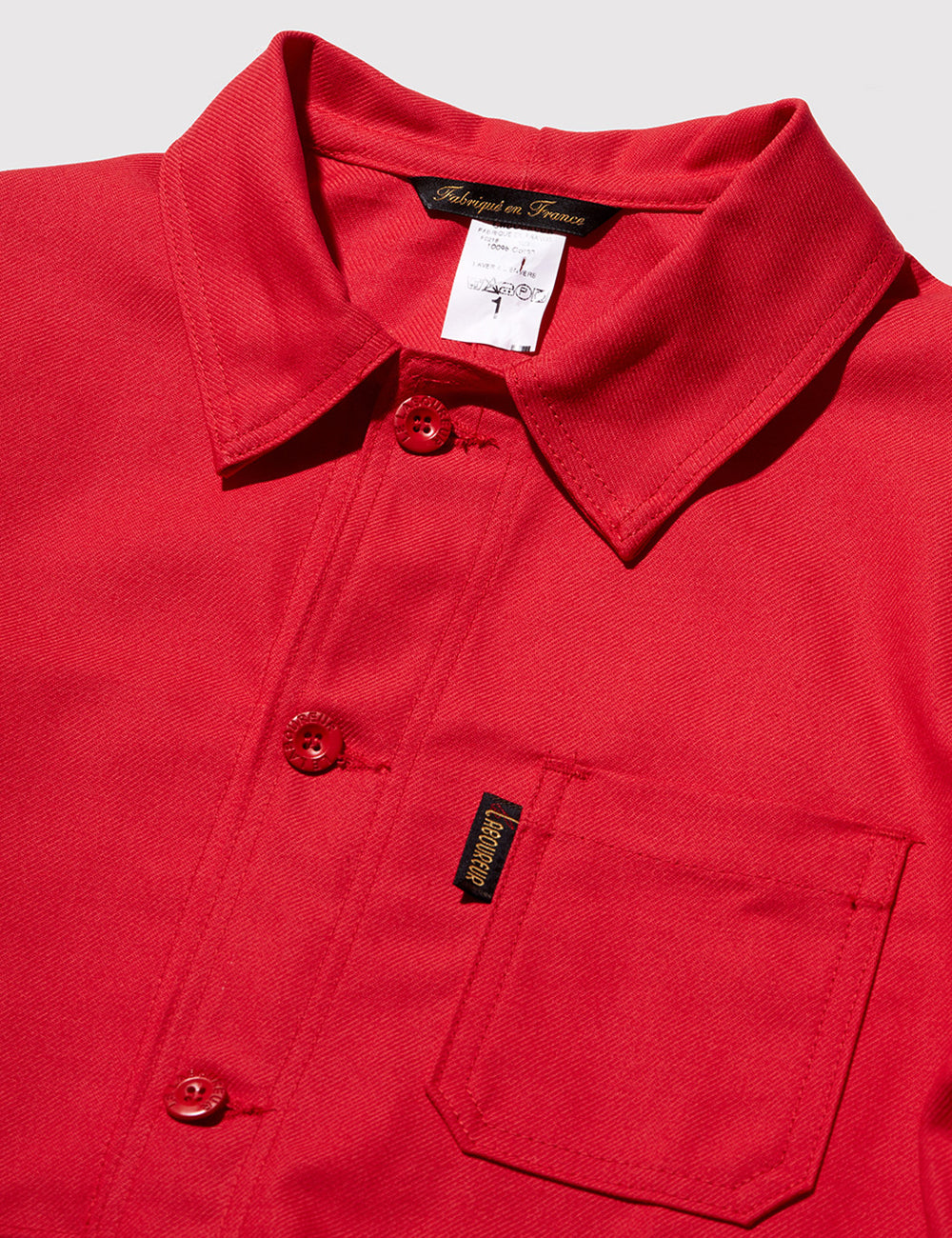 Le Laboureur Cotton Work Jacket - Red | URBAN EXCESS.