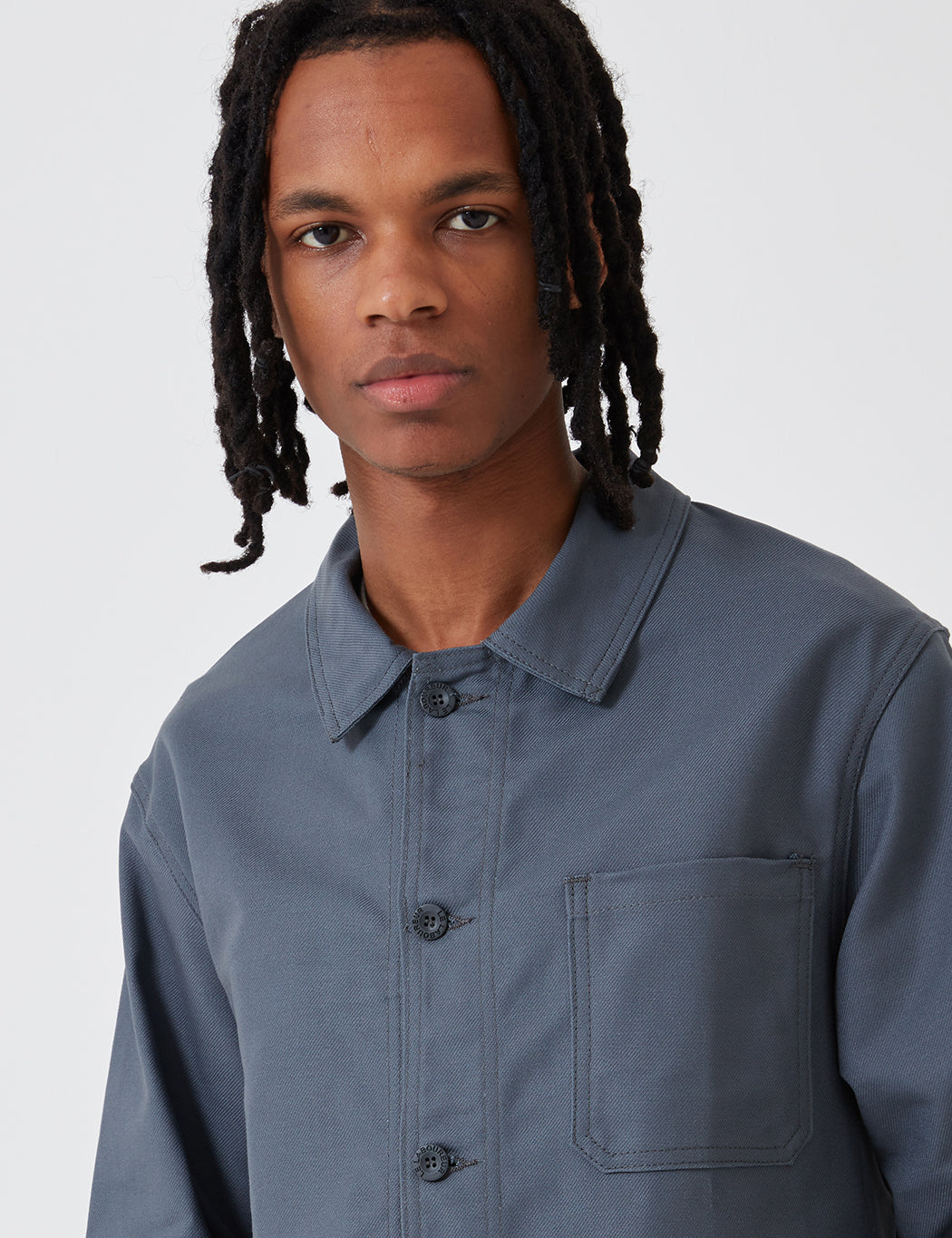 Le Laboureur Cotton Work Jacket - Charcoal Grey | URBAN EXCESS.