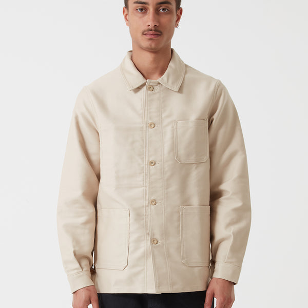 Le Laboureur Moleskin Work Jacket - Ecru | URBAN EXCESS.