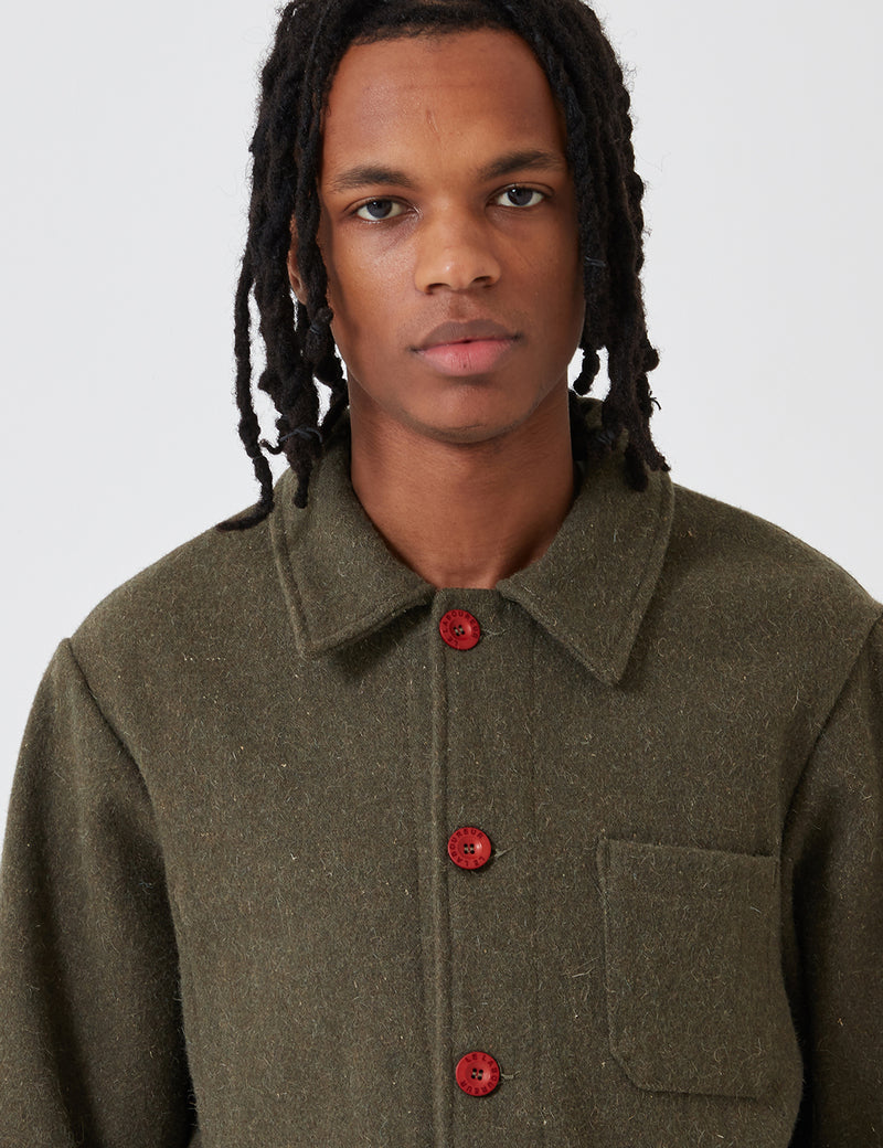 Le Laboureur Wool Work Jacket - Khaki Green