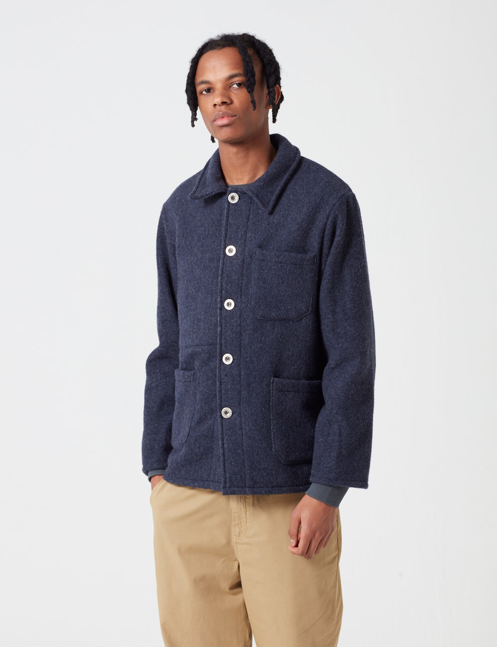 Le Laboureur Wool Work Jacket - Navy | URBAN EXCESS. – URBAN