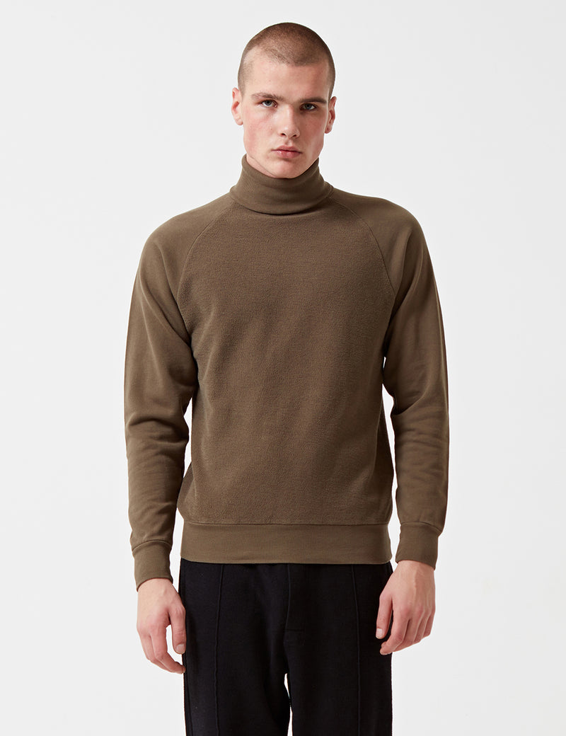 Les Basics Le Roll Neck Sweatshirt - Army Green