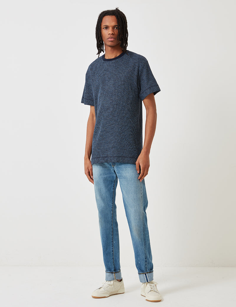 Libertine-Libertine Action T-Shirt - Dark Navy/White