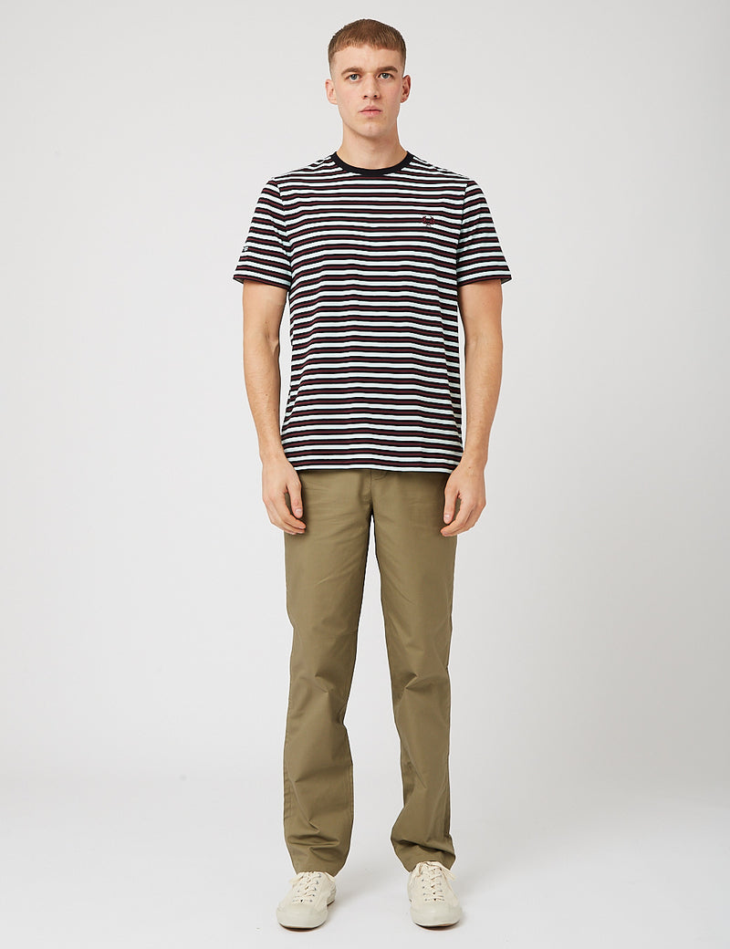 Fred Perry Fine Stripe T-Shirt - Brighton Blue