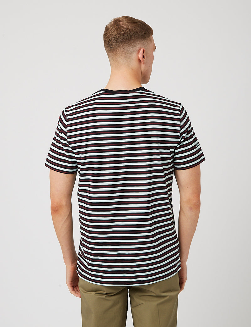 Fred Perry Fine Stripe T-Shirt - Brighton Blue