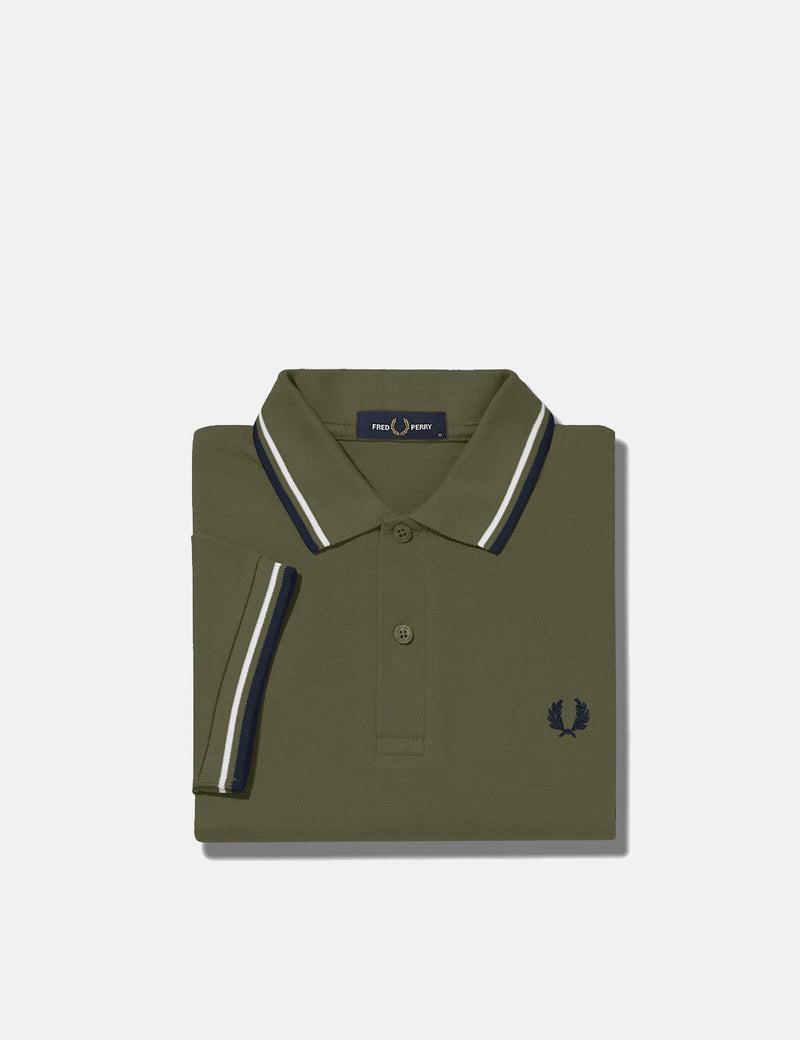 Fred Perry Twin Tipped Polo Shirt - Military Green