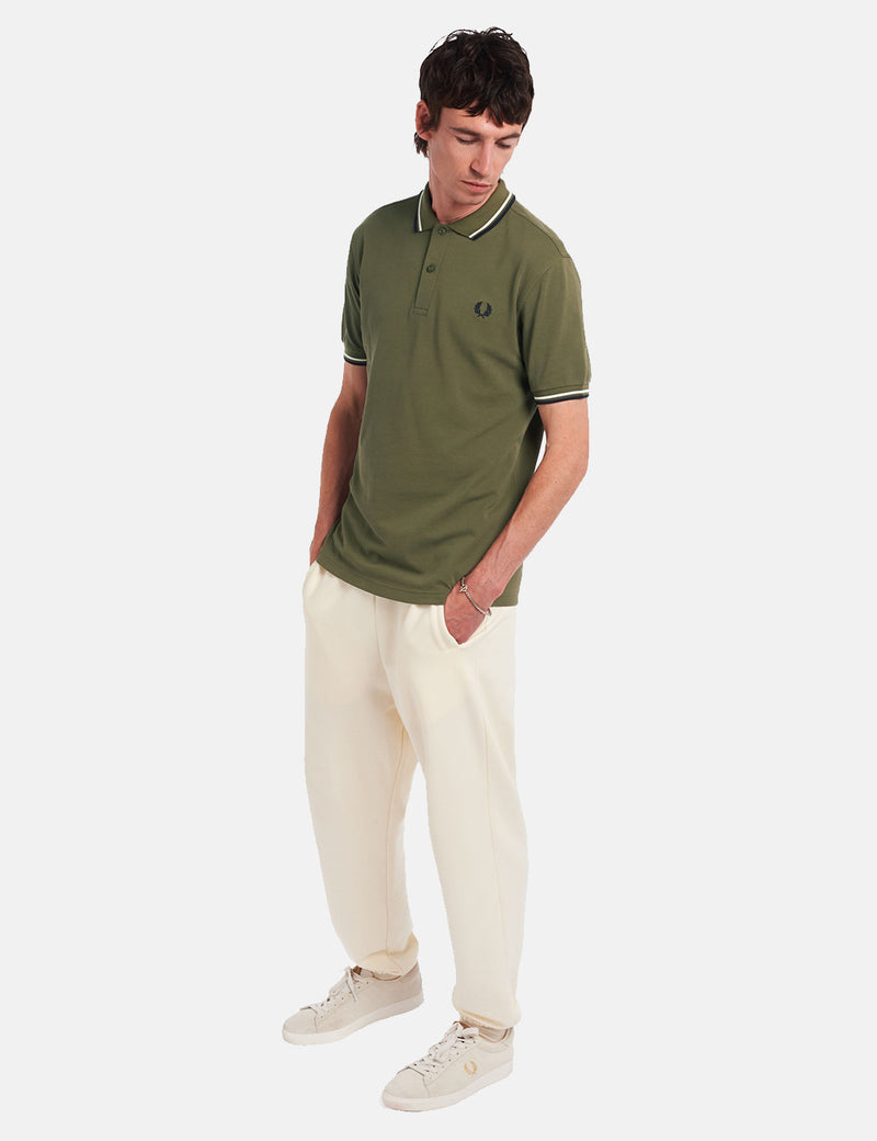 Fred Perry Twin Tipped Polo Shirt - Military Green