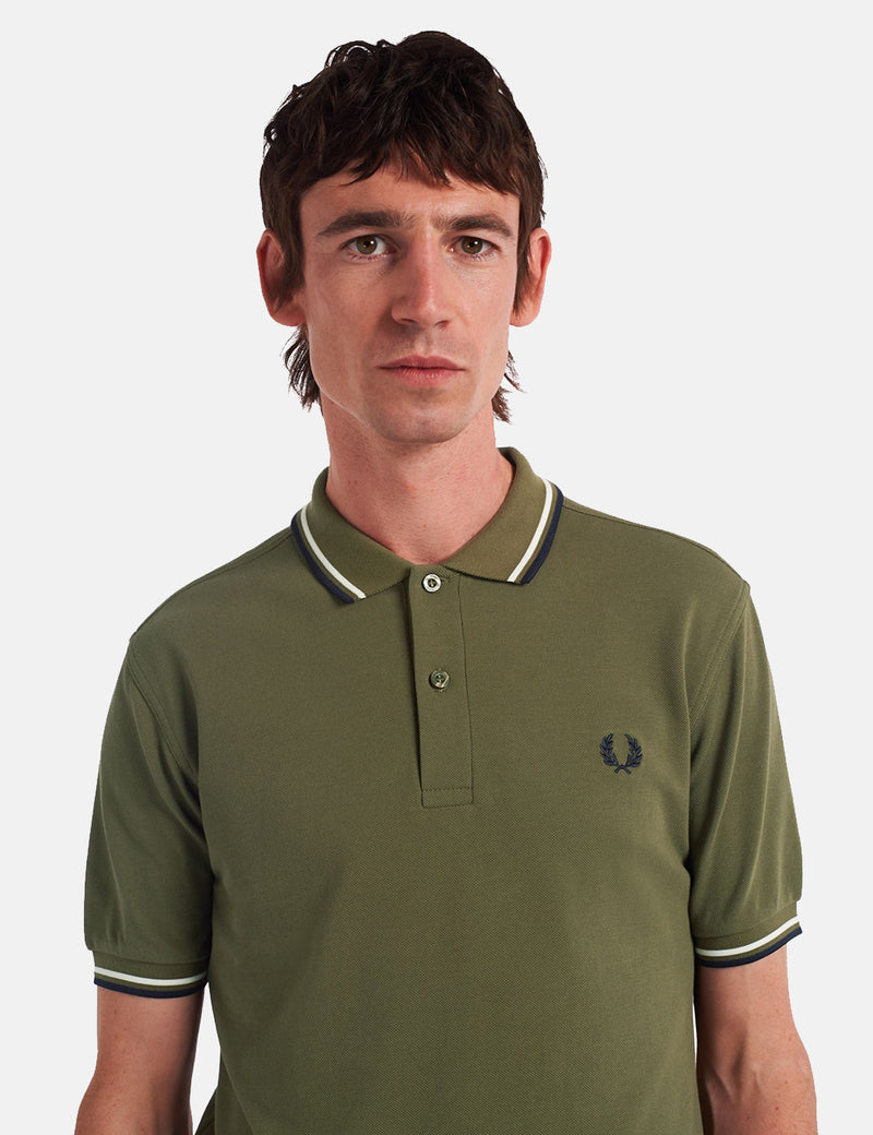 Fred Perry Twin Tipped Polo Shirt - Military Green