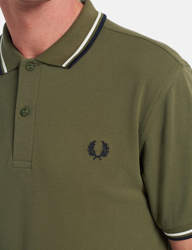 Fred Perry Twin Tipped Polo Shirt - Military Green