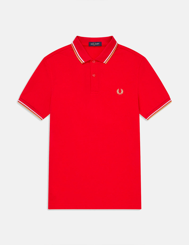Fred Perry Twin Tipped Polo Shirt - Jester Red I URBAN EXCESS
